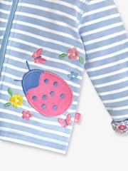 JoJo Maman Bébé Blue Ladybird Appliqué With Pet In Pocket Reversible Hoodie - Image 4 of 6
