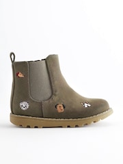 Khakigrün - Stiefel mit Reissverschluss und Stickerei - Bild 2 von 8