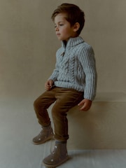 Khakigrün - Stiefel mit Reissverschluss und Stickerei - Bild 7 von 8