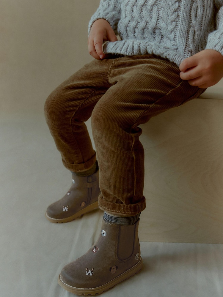 Khakigrün - Stiefel mit Reissverschluss und Stickerei - Bild 8 von 8