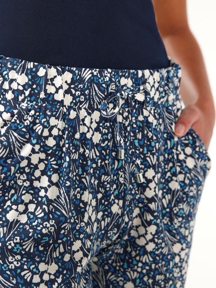 Blue Floral Jersey Joggers - Image 4 of 6