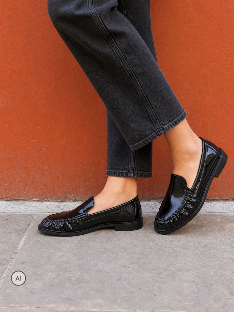 Novo Black Fresia Flat Slip On Loafer - Image 1 of 4 Novo Black Fresia Flat Slip On Loafer - Image 1 of 4