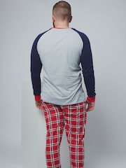 Harry Bear Grey/Red Mens Snowman 100% Cotton Pyjamas - Image 2 of 4