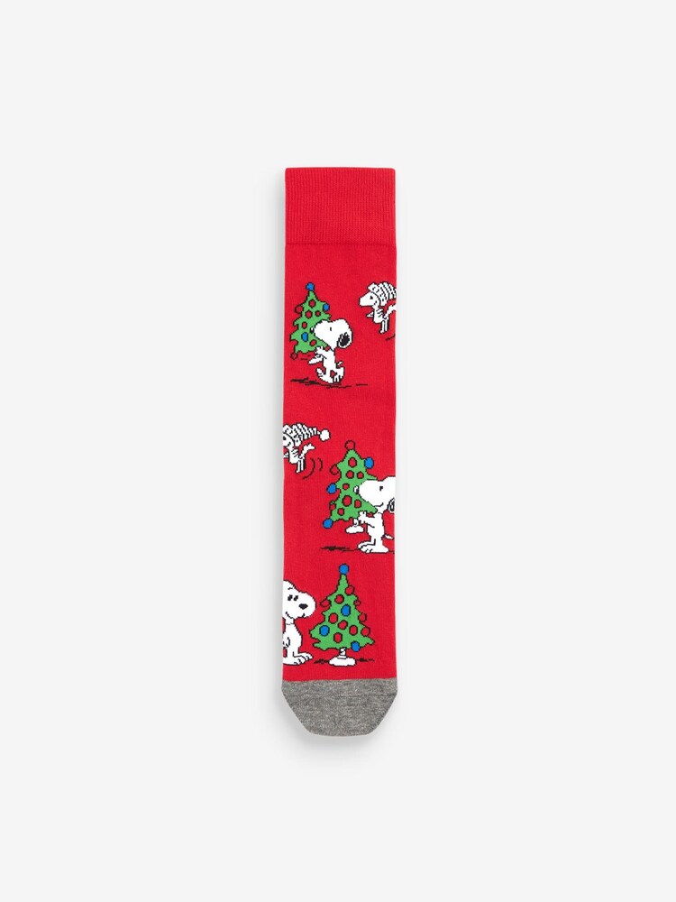 Snoopy Pattern Christmas Licence Socks 4 Pack - Image 2 of 6
