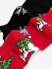 Snoopy Pattern Christmas Licence Socks 4 Pack - Image 6 of 6