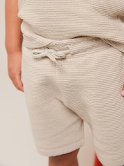 Neutral Textured Jersey Pocket T-Shirt and Shorts Set (3mths-7yrs) - Image 5 of 8