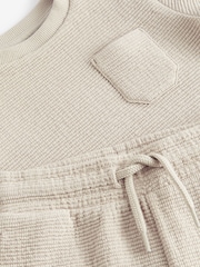 Neutral Textured Jersey Pocket T-Shirt and Shorts Set (3mths-7yrs) - Image 8 of 8