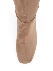 rjava - Novo Goldie Block Heel Buckle Detail Knee Boots - Slika 6 iz 6