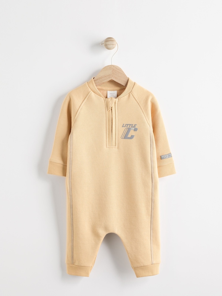 Cream Baby Sweat Romper - Image 1 of 7 Cream Baby Sweat Romper - Image 1 of 7