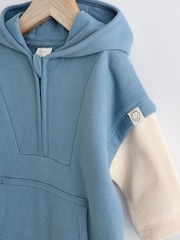 Blue Sweat Hooded Baby Romper - Image 3 of 8