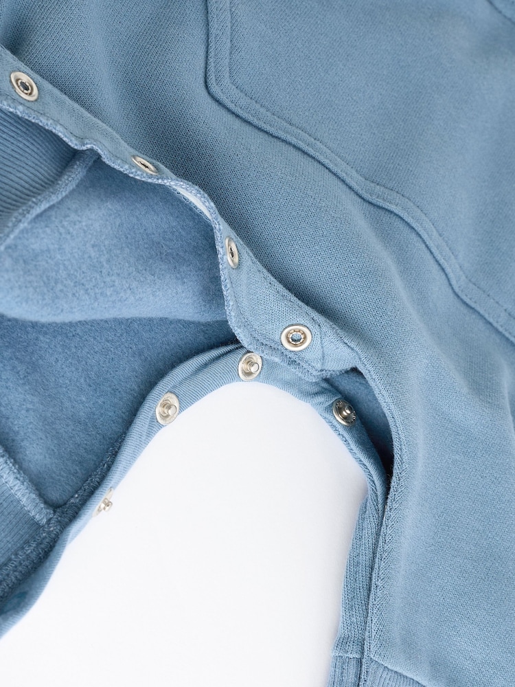 Blue Sweat Hooded Baby Romper - Image 8 of 8
