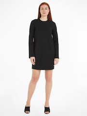 Calvin Klein Long Sleeve Black Shift Dress - Image 1 of 6