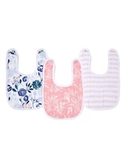 aden + anais™ Essentials Flowers Bloom 3 Pack Cotton Muslin Baby Snap Bibs - Image 1 of 3