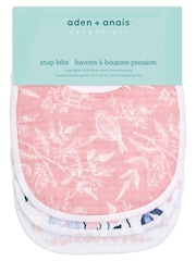 aden + anais™ Essentials Flowers Bloom 3 Pack Cotton Muslin Baby Snap Bibs - Image 2 of 3