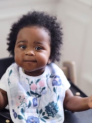 aden + anais™ Essentials Flowers Bloom 3 Pack Cotton Muslin Baby Snap Bibs - Image 3 of 3