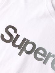 Superdry White 100% Cotton Core Logo Fade Loose T-Shirt - Image 6 of 6