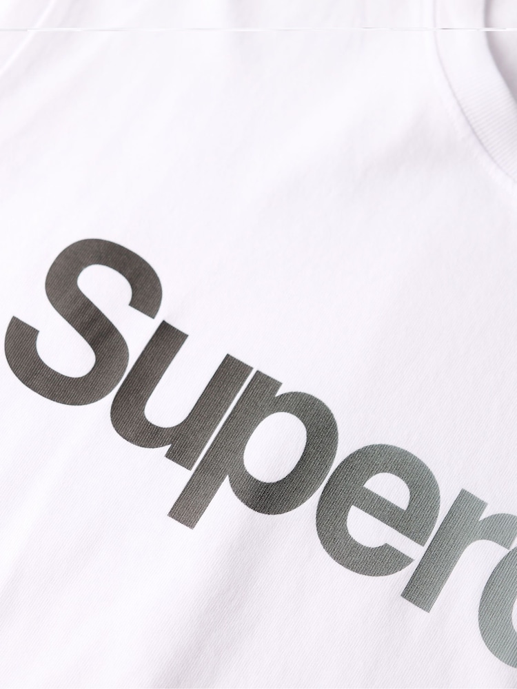 Superdry White 100% Cotton Core Logo Fade Loose T-Shirt - Image 6 of 6