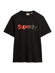 Superdry Black 100% Cotton Core Logo Fade Loose T-Shirt - Image 4 of 5