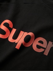 Superdry Black 100% Cotton Core Logo Fade Loose T-Shirt - Image 5 of 5