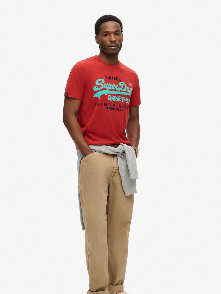 Superdry Red Vintage Logo Duo T-Shirt - Image 2 of 6