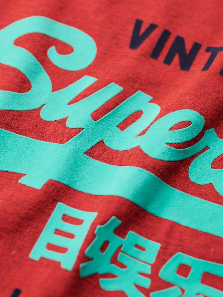 Superdry Red Vintage Logo Duo T-Shirt - Image 6 of 6