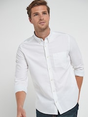 White Regular Fit Long Sleeve Oxford Shirt - Image 1 of 4