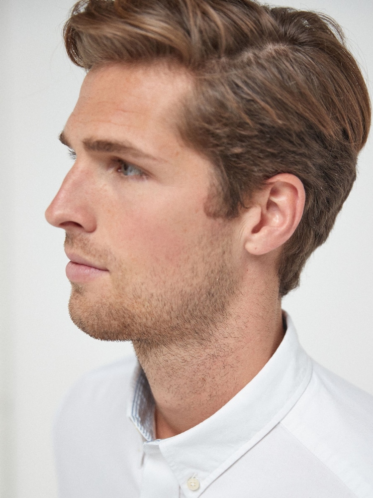 White Regular Fit Long Sleeve Oxford Shirt - Image 3 of 4