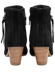 Ravel Black Suede Leather Block Heel Ankle Boots - Image 3 of 4
