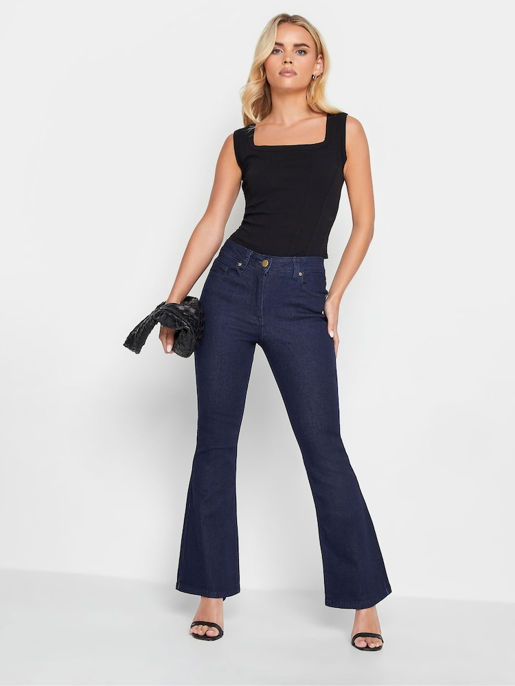 PixieGirl Petite Blue DK BLU KICK FLARE JEAN - Image 3 of 4
