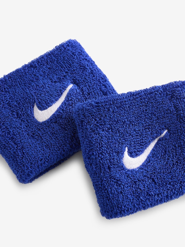 Nike Blue Swoosh Wristband - Image 4 of 4 Nike Blue Swoosh Wristband - Image 4 of 4