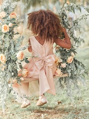 Pink Flower Girl Bow Dress (3mths-16yrs) - Image 6 of 8