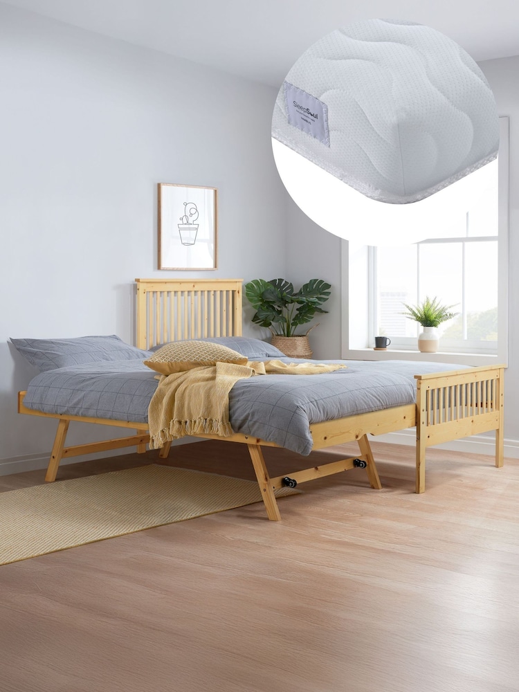 Birlea Pine Buxton Guest Bed with 2 Nimbus Mattress - Image 2 of 7 Birlea Pine Buxton Guest Bed with 2 Nimbus Mattress - Image 2 of 7