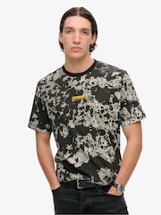 Superdry Green Loose Utility Camo Graphic 100% Cotton T-Shirt - Image 1 of 6