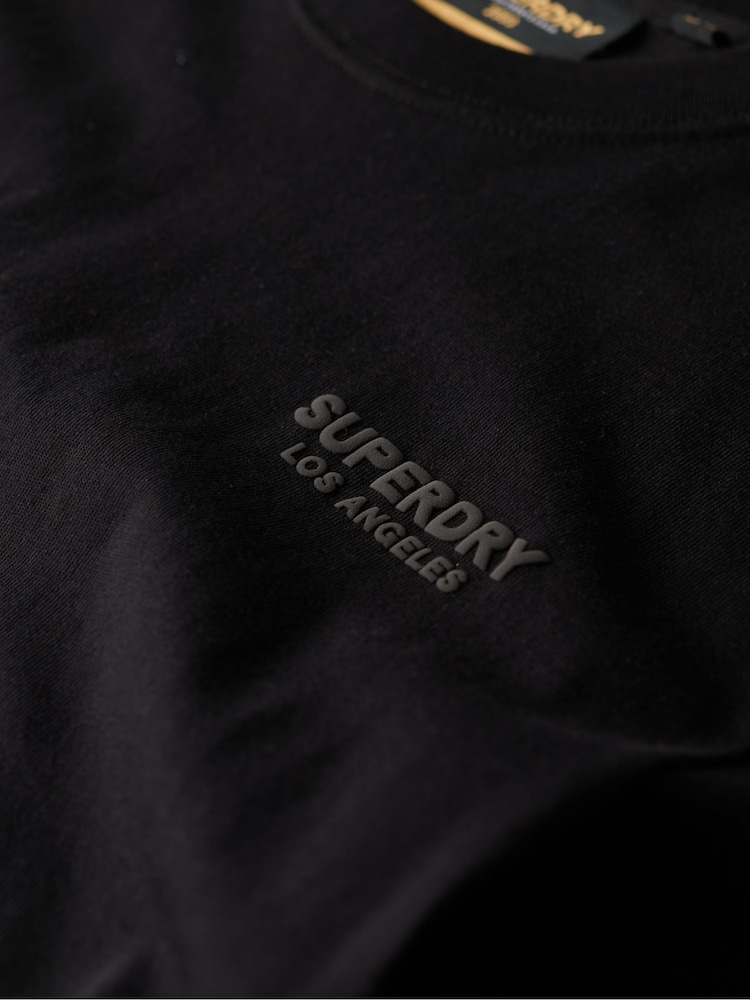 Superdry Black Small Logo 100% Cotton Luxury Sport Loose T-Shirt - Image 5 of 5