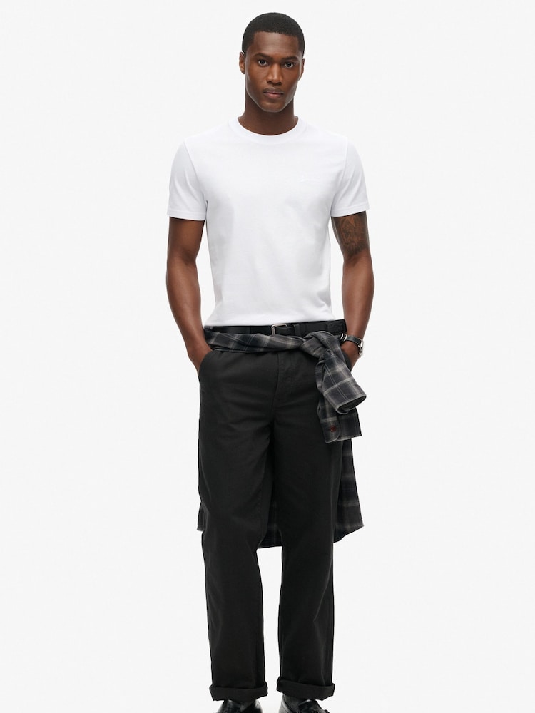 Superdry White Essential Logo Embroidery T-Shirt - Image 2 of 8