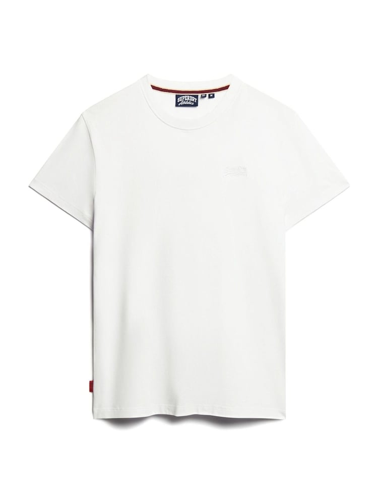 Superdry White Essential Logo Embroidery T-Shirt - Image 4 of 8
