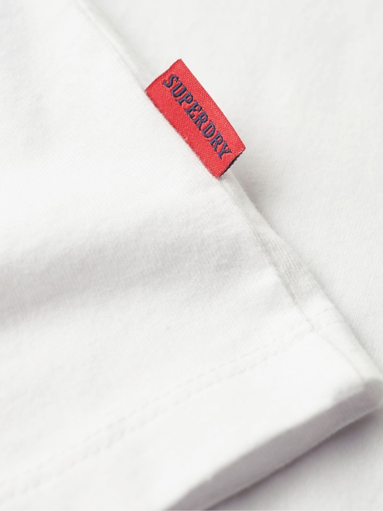 Superdry White Essential Logo Embroidery T-Shirt - Image 7 of 8