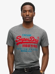 Superdry Black Grey Grit Vintage Logo Duo T-Shirt - Image 1 of 6