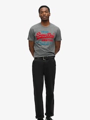 Superdry Black Grey Grit Vintage Logo Duo T-Shirt - Image 2 of 6