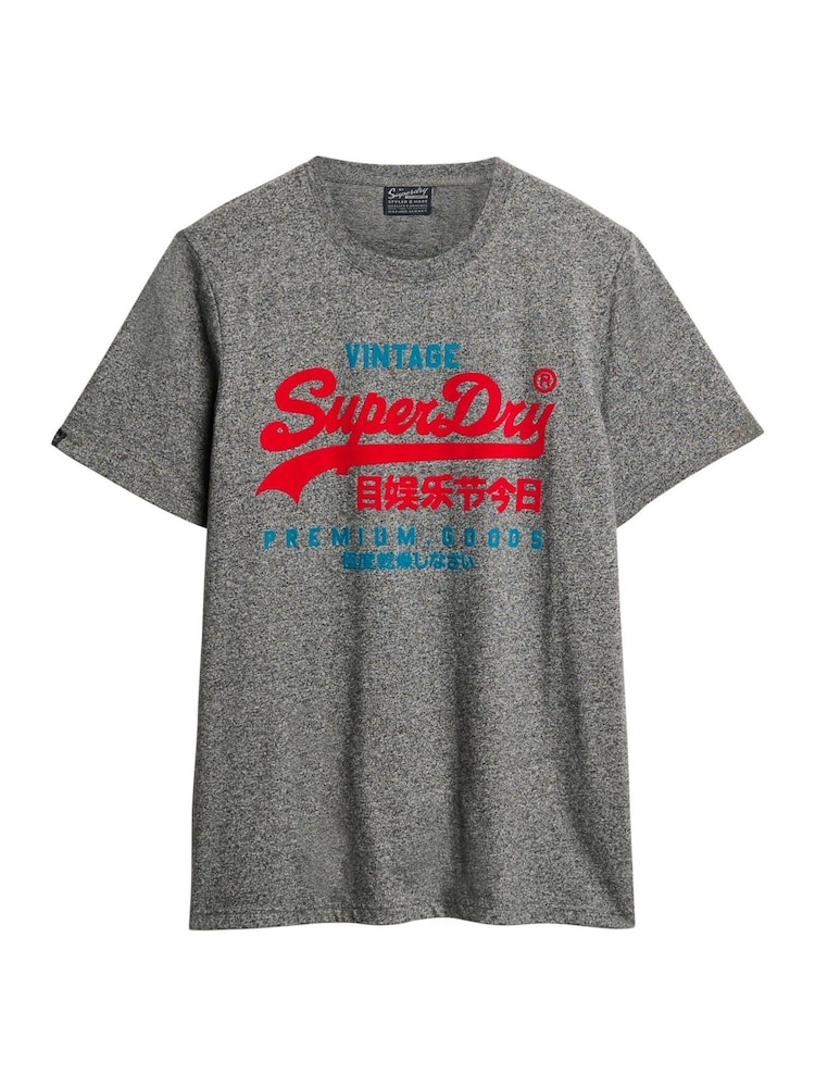 Superdry Black Grey Grit Vintage Logo Duo T-Shirt - Image 4 of 6