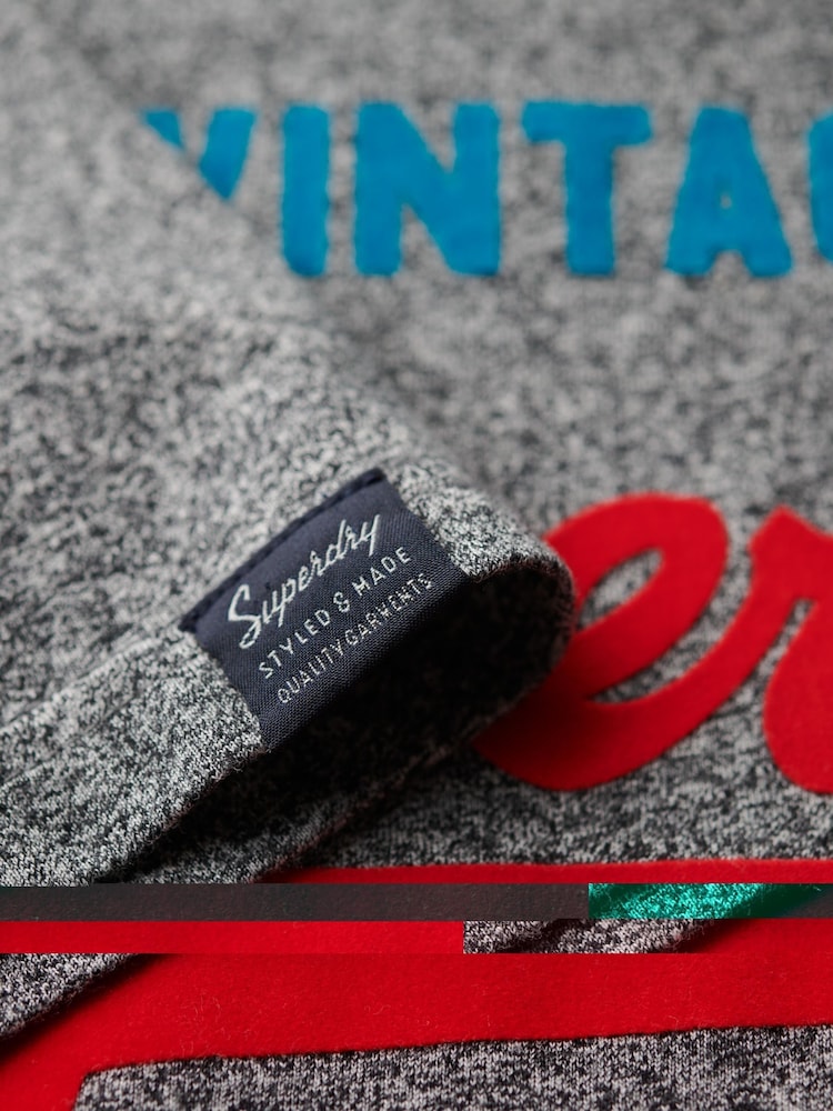 Superdry Black Grey Grit Vintage Logo Duo T-Shirt - Image 6 of 6