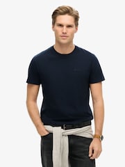 Superdry Eclipse Navy Blue Essential Logo Embroidery T-Shirt - Image 1 of 6
