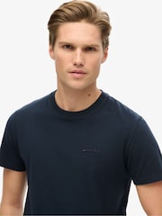 Superdry Eclipse Navy Blue Essential Logo Embroidery T-Shirt - Image 3 of 6