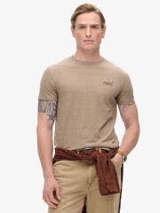 Superdry Desert Sand Vintage Embroidered 100% Cotton T-Shirt - Image 1 of 5