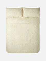 Jasper Conran London Yellow Mini Leaves Bamboo 200 TC Percale 100% Cotton Pillowcases Pair - Image 2 of 4