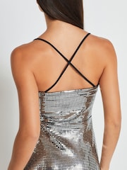 Silver Sequin Midi Dress - Image 4 of 7
