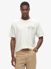 Superdry White 100% Cotton Tattoo Graphic Loose T-Shirt - Image 1 of 6