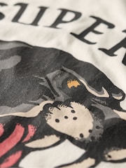 Superdry White 100% Cotton Tattoo Graphic Loose T-Shirt - Image 6 of 6