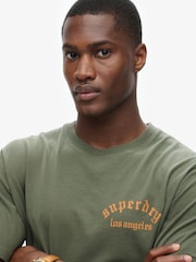 Superdry Dark Grey Green 100% Cotton Tattoo Graphic Loose T-Shirt - Image 3 of 6
