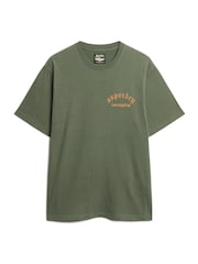Superdry Dark Grey Green 100% Cotton Tattoo Graphic Loose T-Shirt - Image 4 of 6